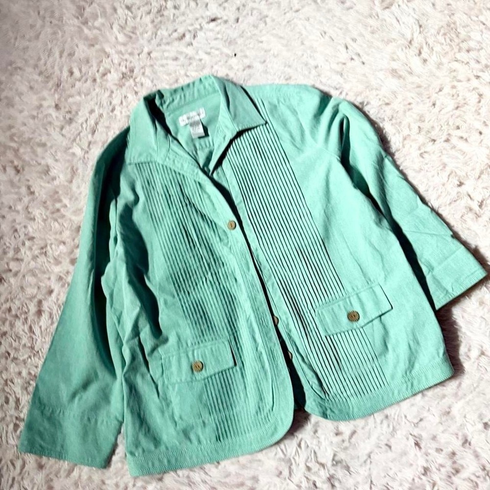 Pleated Earthy Grandma Cottage Core Blazer Womens L Teacher Indie Granola Boho